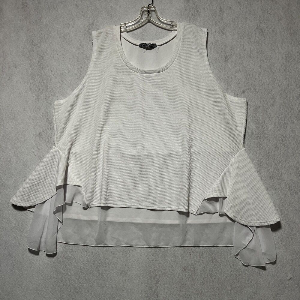 Lucy Diamonds Women's Plus Size 2 Piece Sleeveless Top & Skirt White Size 6X